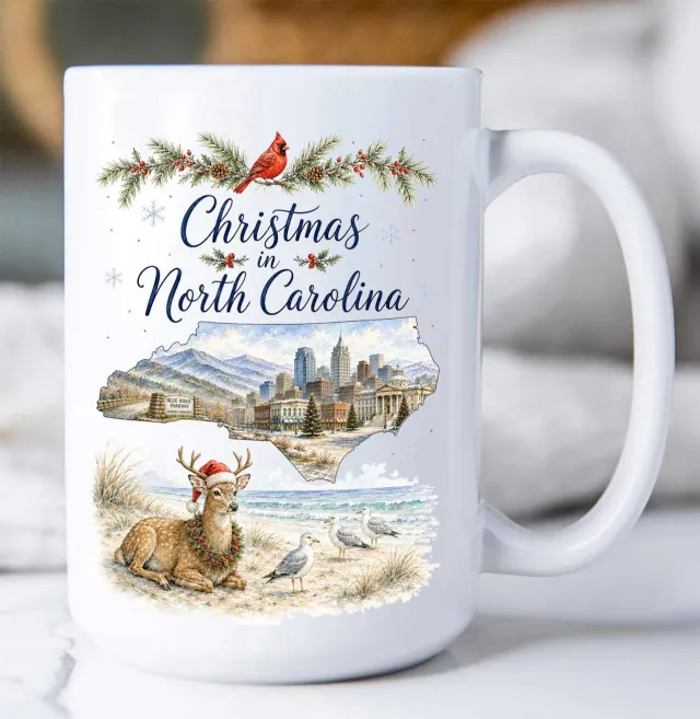 Avery Lane Gifts Christmas North Carolina kaffekrus 443 ml