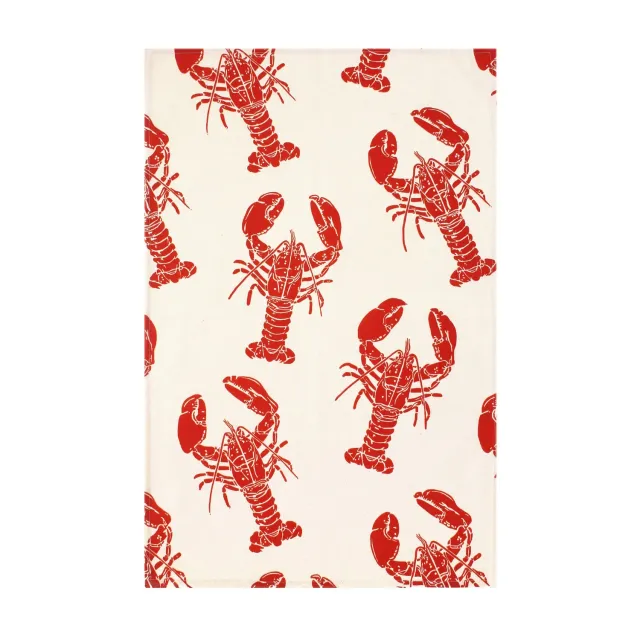 Ulster Weavers Lobster viskestykke rød bomuld
