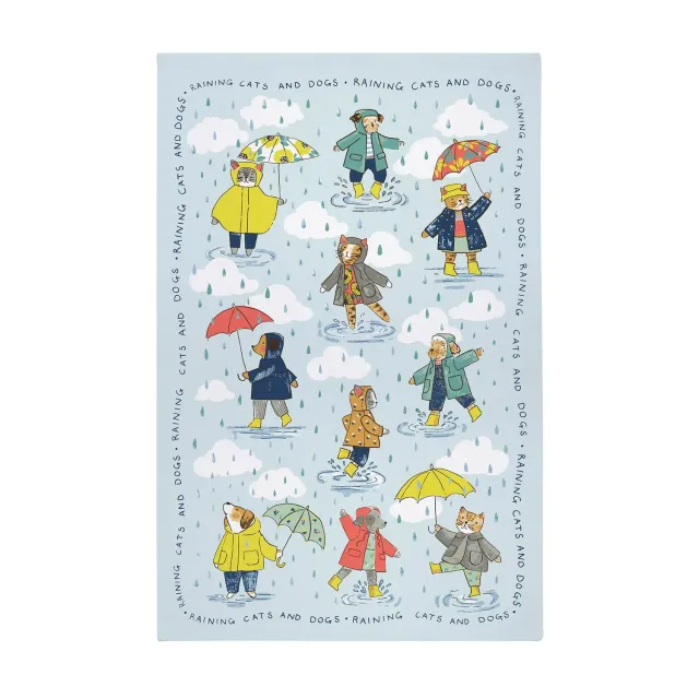 Ulster Weavers Raining Cats & Dogs viskestykke blå bomuld