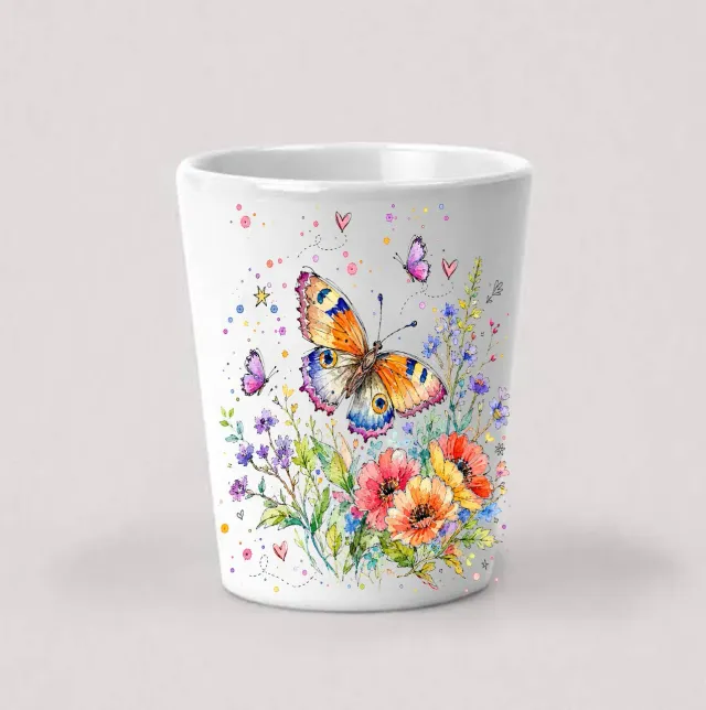 Avery Lane Gifts Whimsical Butterflies shotglas keramik