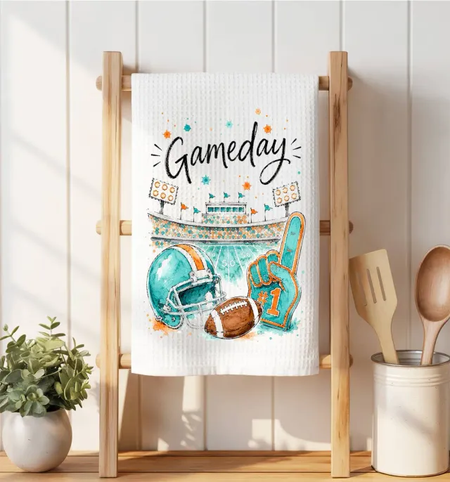 Avery Lane Gifts Gameday Aqua Orange mikrofiberklud 41x36 cm