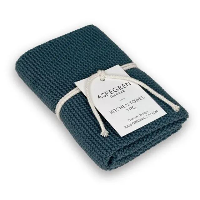 AspEgren Solid Indigo køkkenhåndklæde 40x50 økologisk