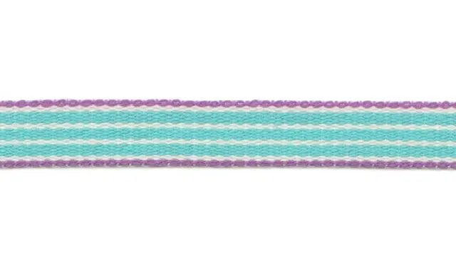AspEgren Stripe bånd på rulle 25 m turquoise bomuld