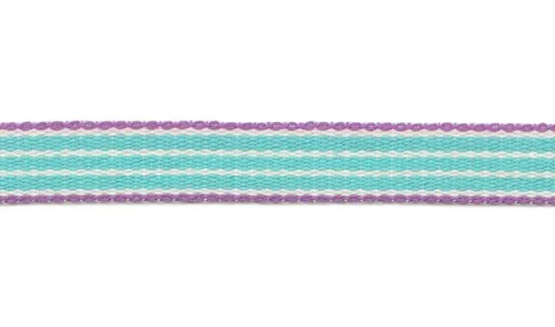 AspEgren Stripe bånd på rulle 25 m turquoise bomuld