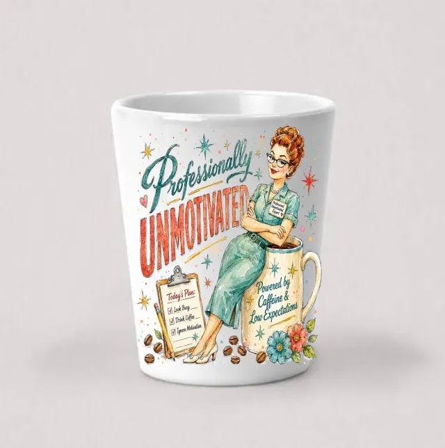 Housewives Unmotivated shotglas 44 ml sjov tekst