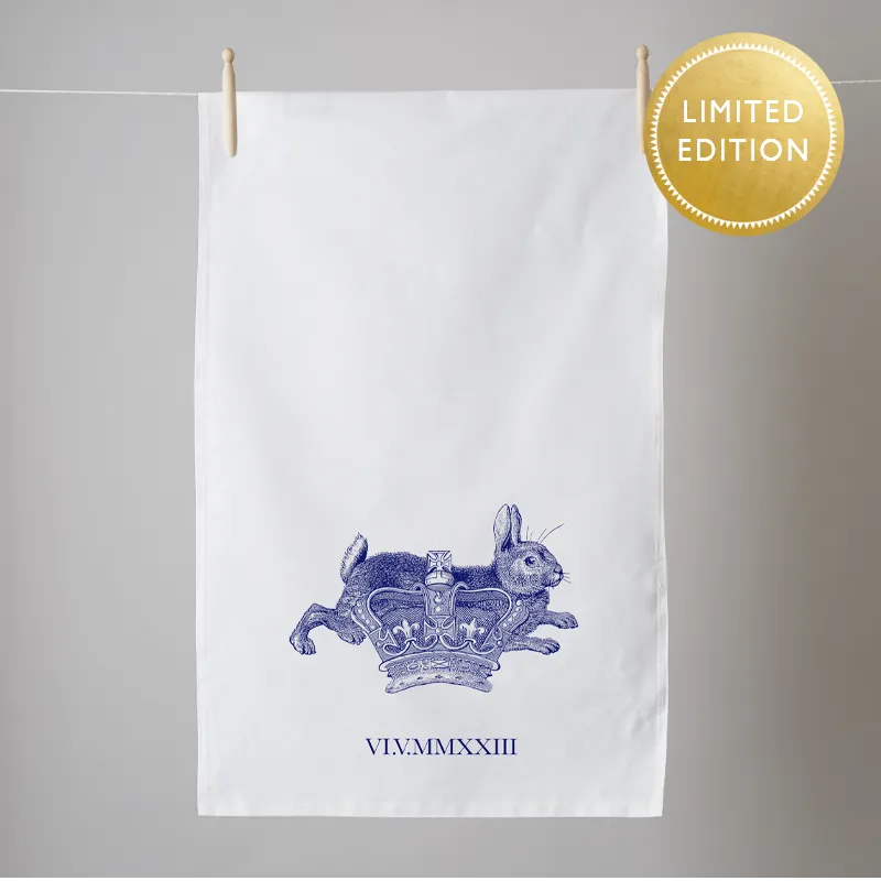 Thornback & Peel Rabbit & Crown viskestykke blå kanin bomuld