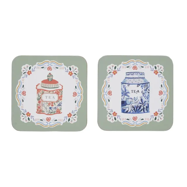 Ulster Weavers Tea Tins bordskånere 4-pak multicolour kork