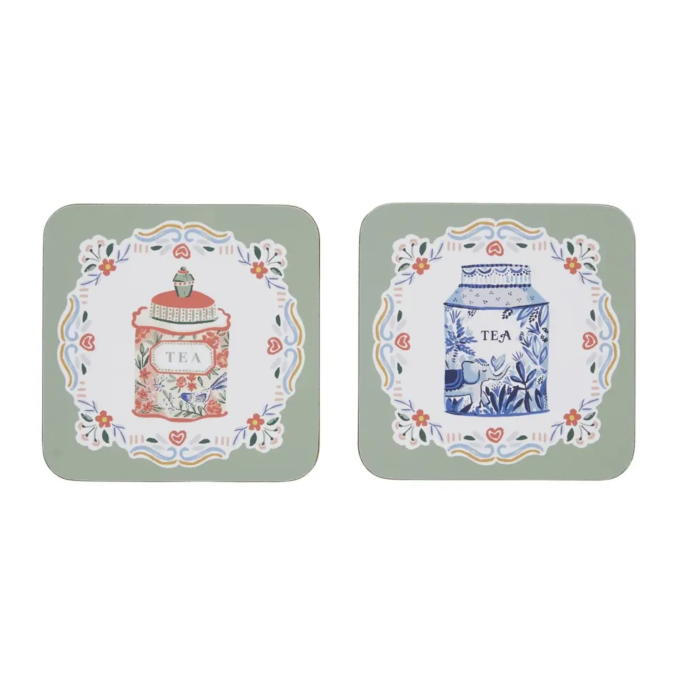 Ulster Weavers Tea Tins bordskånere 4-pak multicolour kork