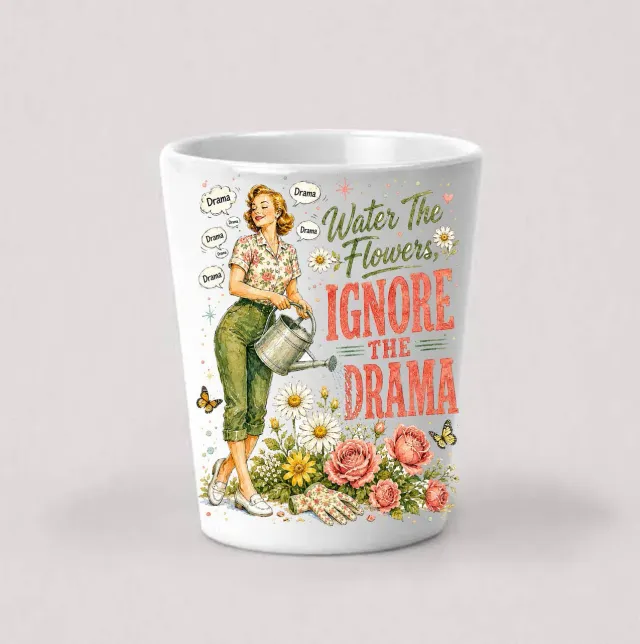 Avery Lane Gifts Funny Drama shotglas 44 ml hvid keramik