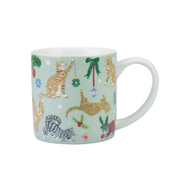 Ulster Weavers Christmas Cats krus seafoam benporcelæn