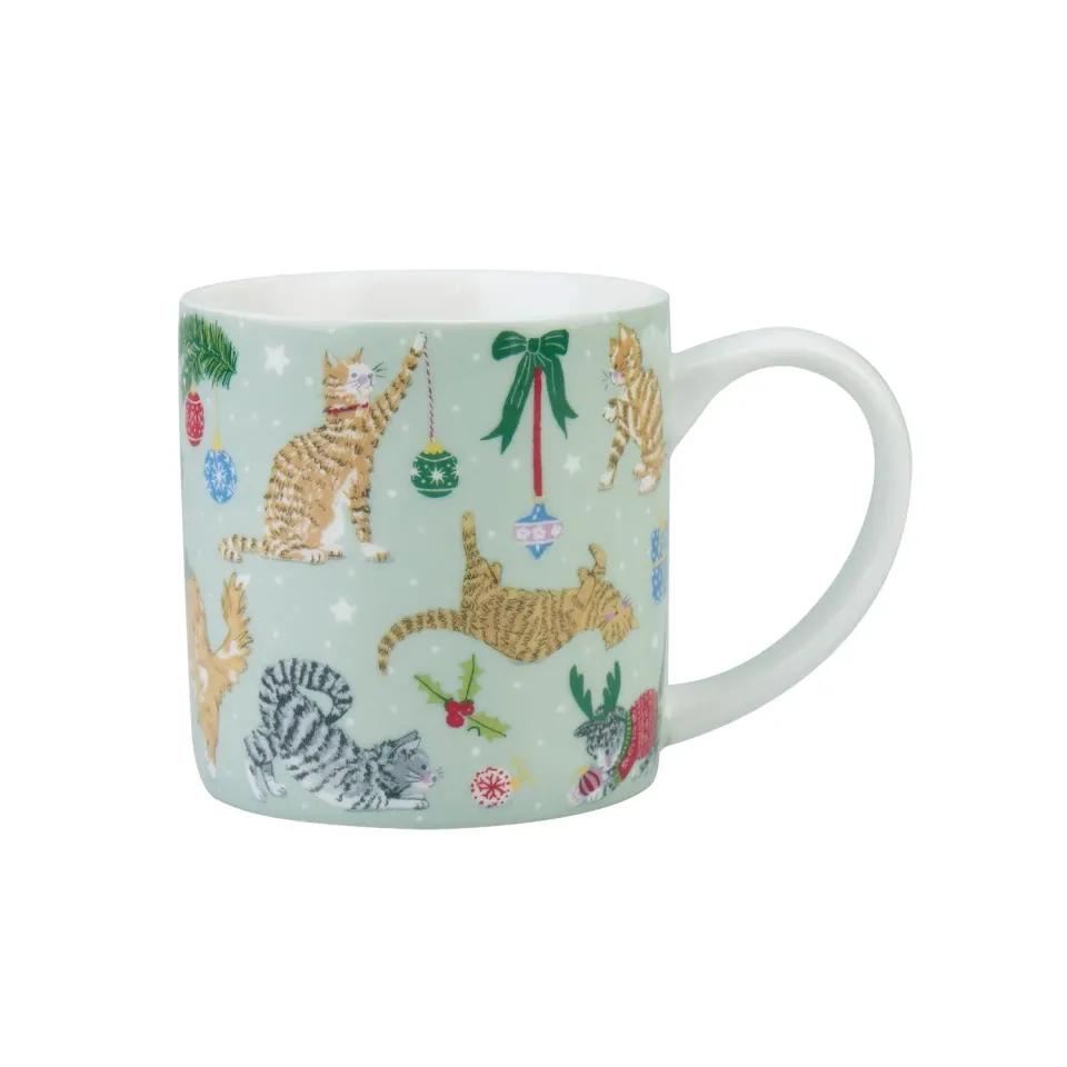 Ulster Weavers Christmas Cats krus seafoam benporcelæn