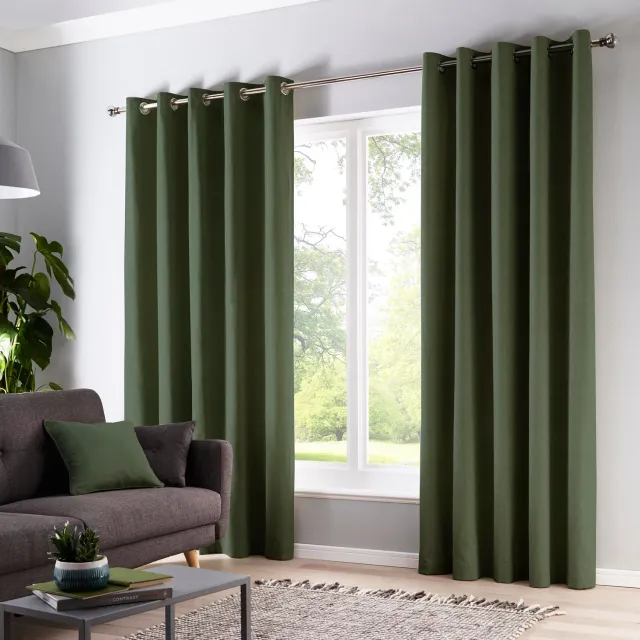Ulster Weavers Cannes gardin flaskegrøn 117x137 2-pak