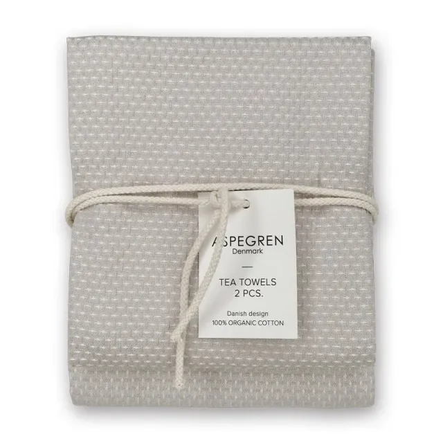 AspEgren Gastro viskestykker Light Gray 50x70 cm 2 stk økologisk