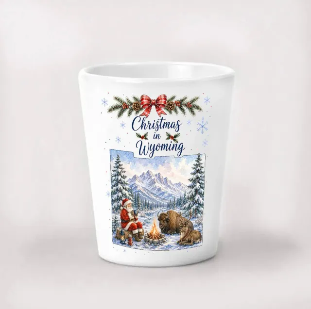 Avery Lane Christmas Wyoming shotglas hvid keramik 44ml