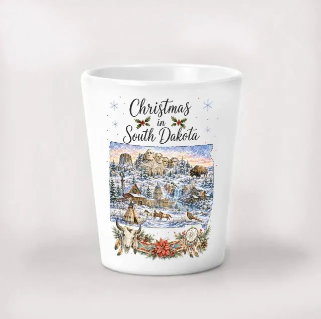 Avery Lane Gifts Christmas South Dakota shotglas 44 ml keramik