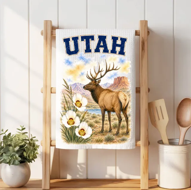 Avery Lane Gifts Utah State Bird viskestykke waffle 41x36 cm