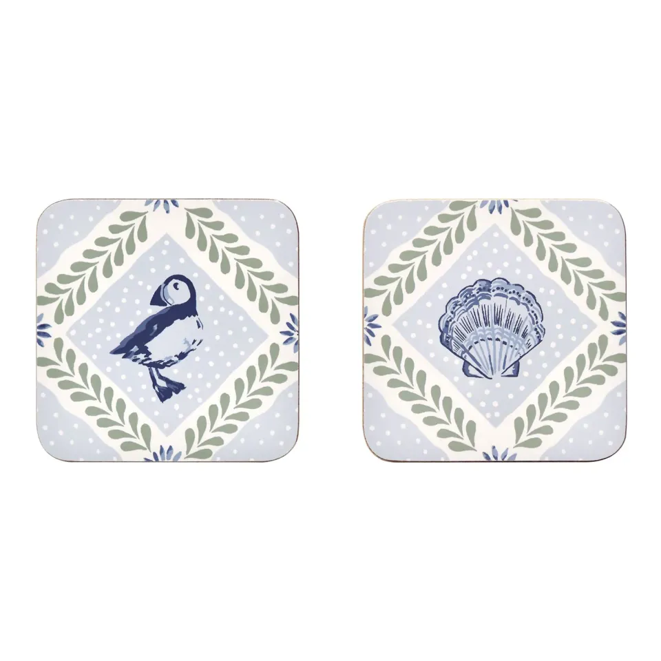 Ulster Weavers Coastal Treasures bordskånere blå 4-pak kork