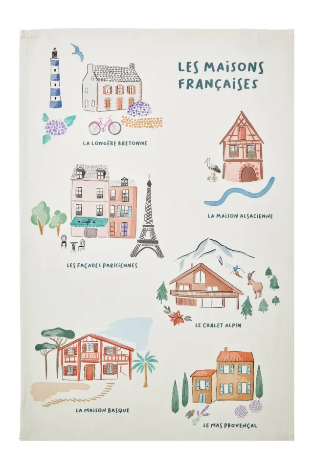 Coucke French Houses viskestykke 50x75 hvid bomuld