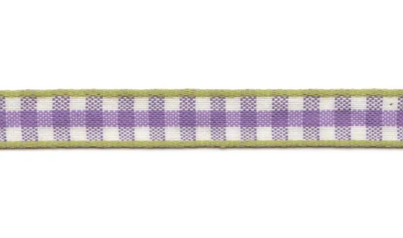 AspEgren Check bånd 1 cm 25 m lilla bomuld