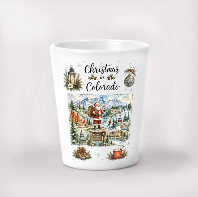 Avery Lane Gifts Christmas Colorado shotglas keramik 44 ml