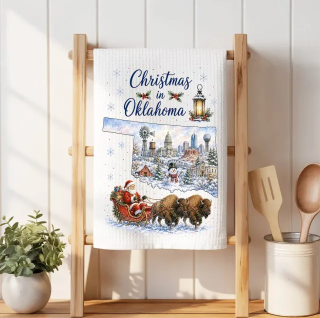 Avery Lane Gifts Christmas in Oklahoma viskestykke mikrofiber kort