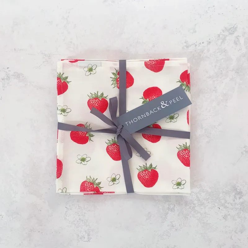 Thornback & Peel Strawberry Single serviet jordbær 45x45 cm