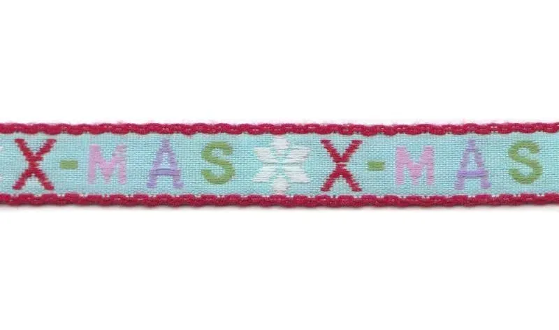 AspEgren X-mas bånd 1 cm 3 m blå bomuld