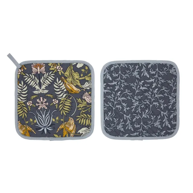 Ulster Weavers Finch & Flower grydelap navy 21 cm bomuld