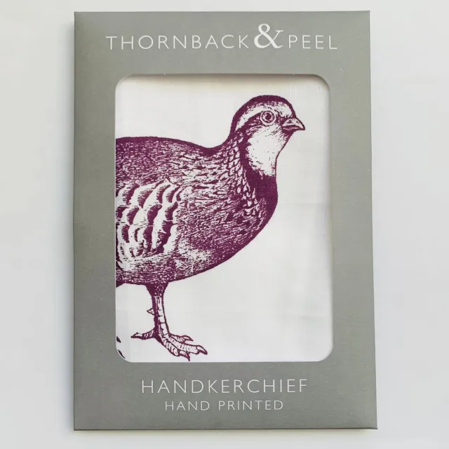Thornback & Peel Partridge lommetørklæde lilla bomuld