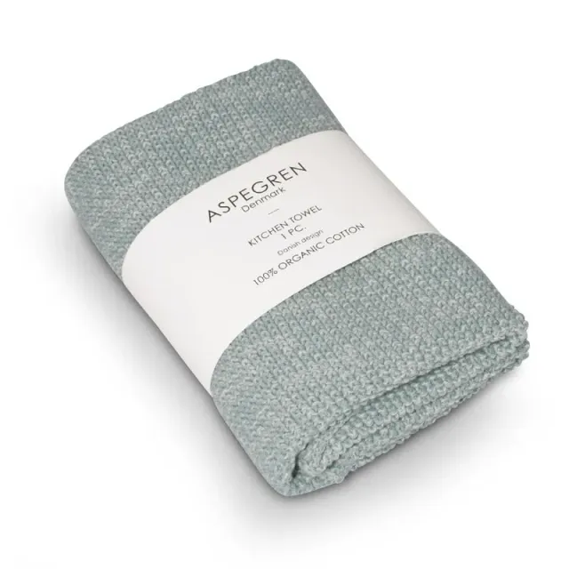 AspEgren Blend Seagreen Light strikket køkkenhåndklæde 40x50