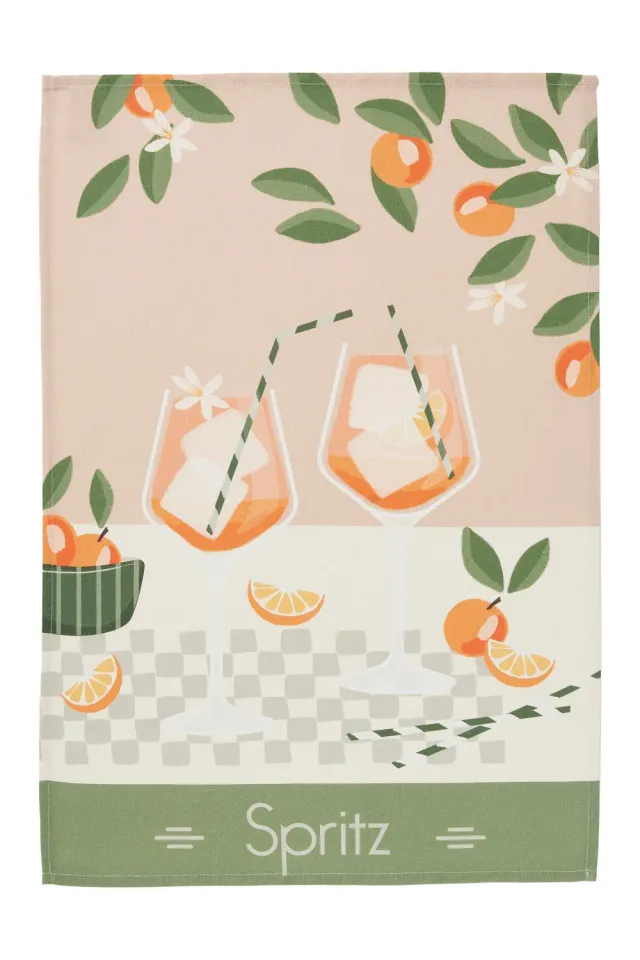 Coucke Spritz viskestykke rosa bomuld-hør 50x75