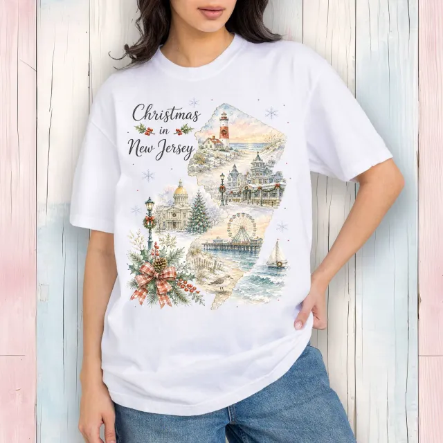 Avery Lane Gifts Christmas New Jersey hvid T-shirt bomuld