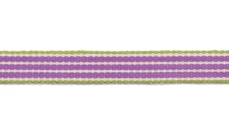 AspEgren Stripe bånd på rulle Lilac 1 cm 25 m bomuld