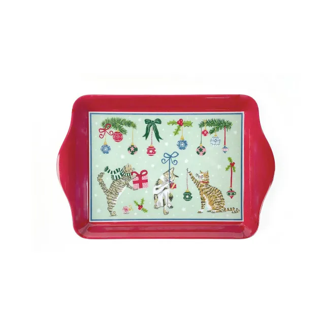 Ulster Weavers Christmas Cats lille bakke 21x14 cm seafoam