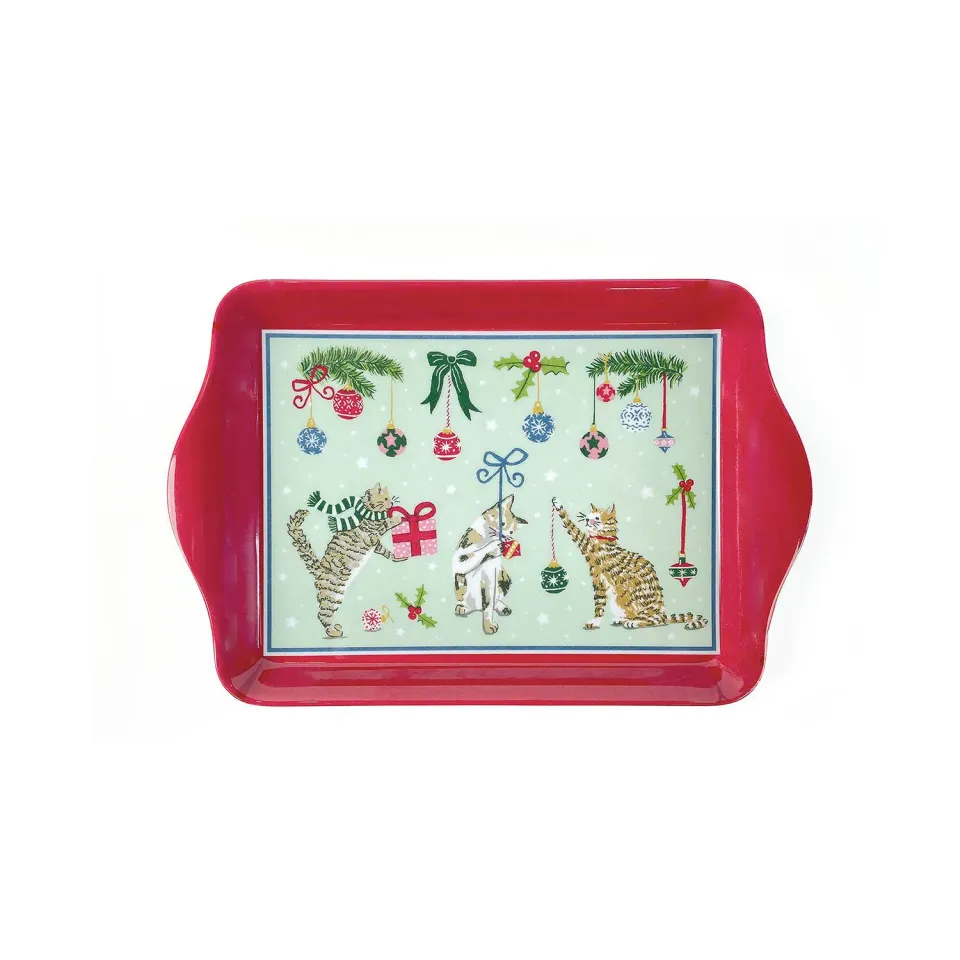 Ulster Weavers Christmas Cats lille bakke 21x14 cm seafoam