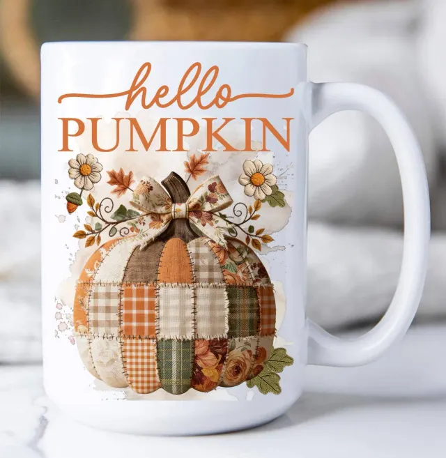 Avery Lane Gifts Hello Pumpkin krus hvid 443 ml efterår