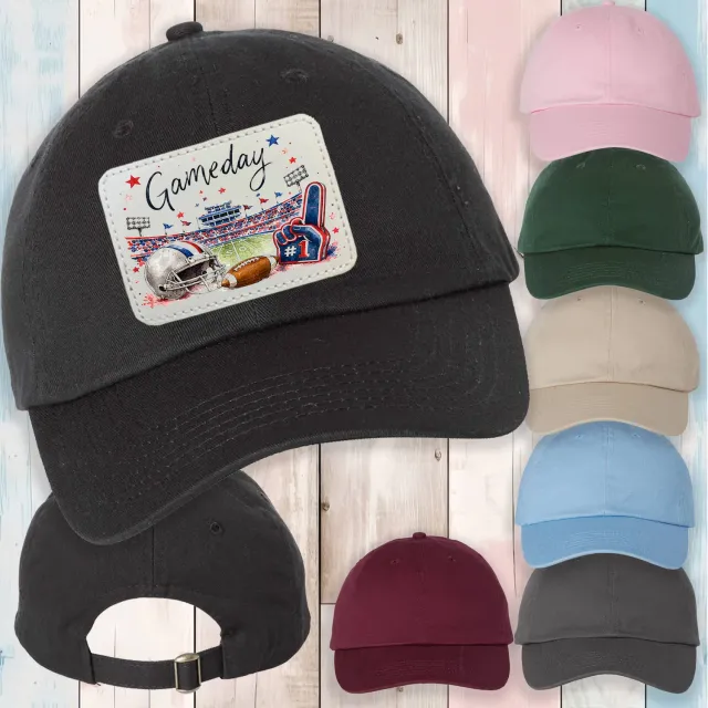 Gameday Football Navy Blue & Red baseball kasket sort bomuld