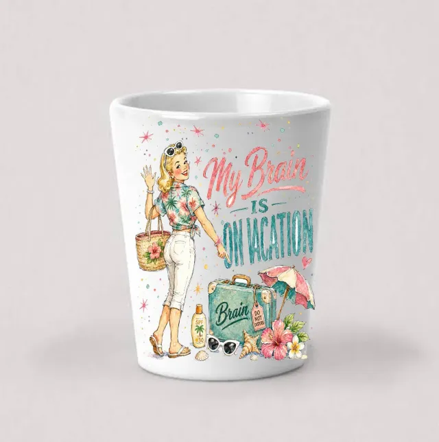 Avery Lane Gifts My Brain Vacation shotglas keramik 44 ml