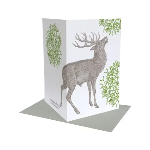 Thornback & Peel Stag & Mistletoe julekort hjort