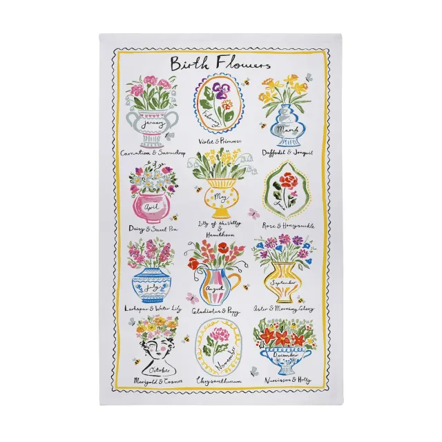Ulster Weavers Birth Flowers viskestykke flerfarvet bomuld