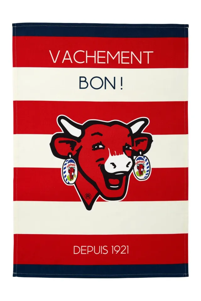 Coucke Laughing Cow viskestykke rød 50x75 bomuld