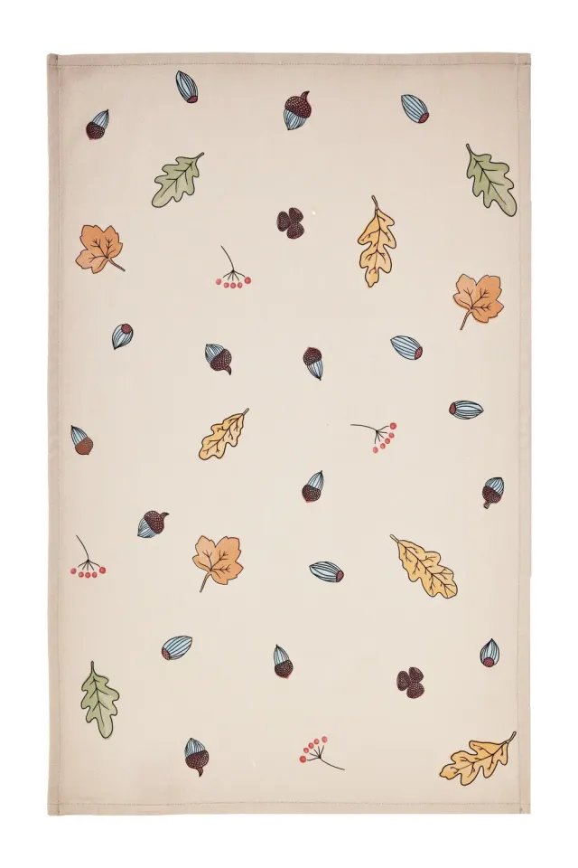 Coucke Autumn Charms viskestykke beige 50x75 cm trykt