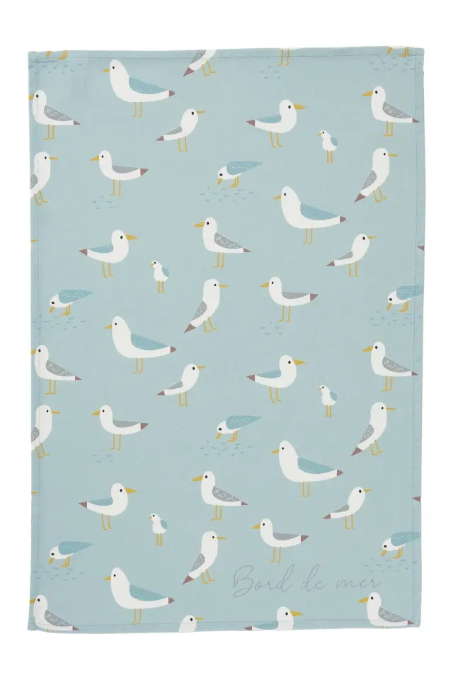 Coucke Seagulls viskestykke 50x75 cm grå bomuld