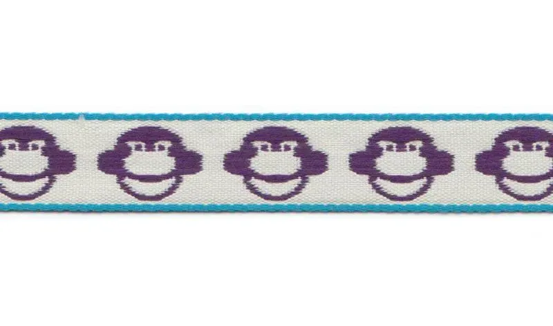 AspEgren Monkey bånd Lilac 1 cm 25 m bomuld