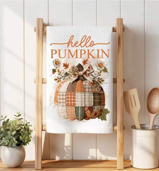 Avery Lane Gifts Hello Pumpkin vaffelklud microfiber 41x36 cm
