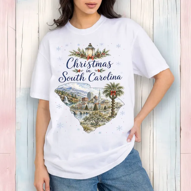 Avery Lane Christmas South Carolina t-shirt hvid L bomuld